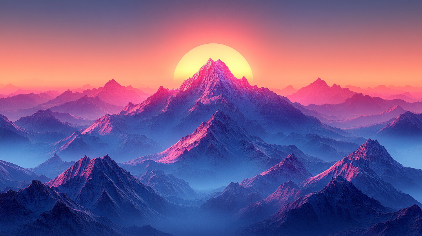 A Stunning Mountain Range in High Fantasy Art