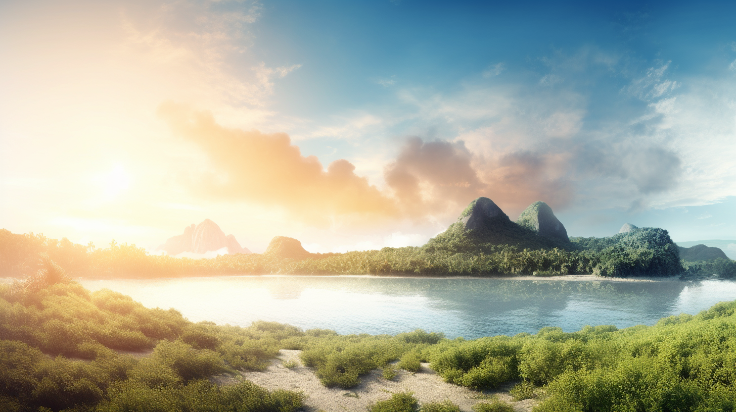 A Stunning Paradise Landscape for PowerPoint Background