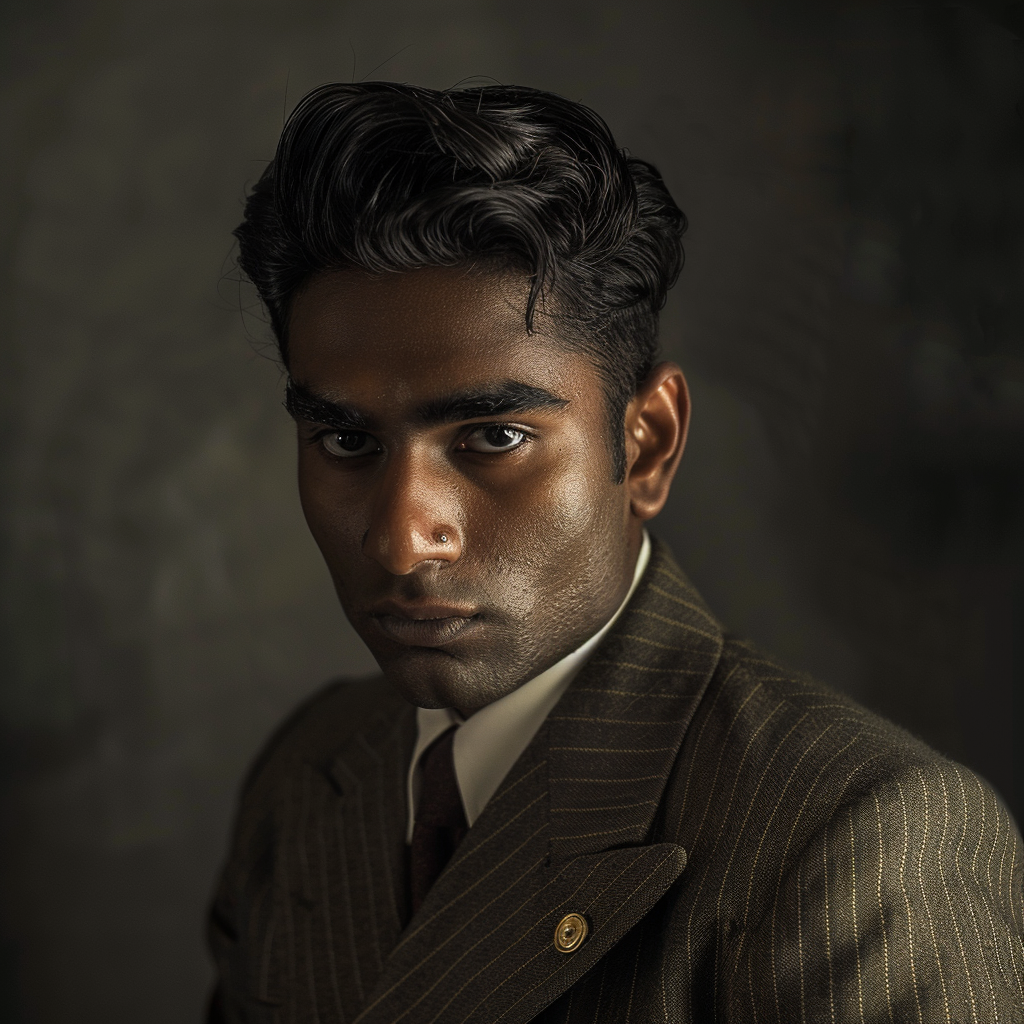 A Stylish Young Man in 1940s Suit