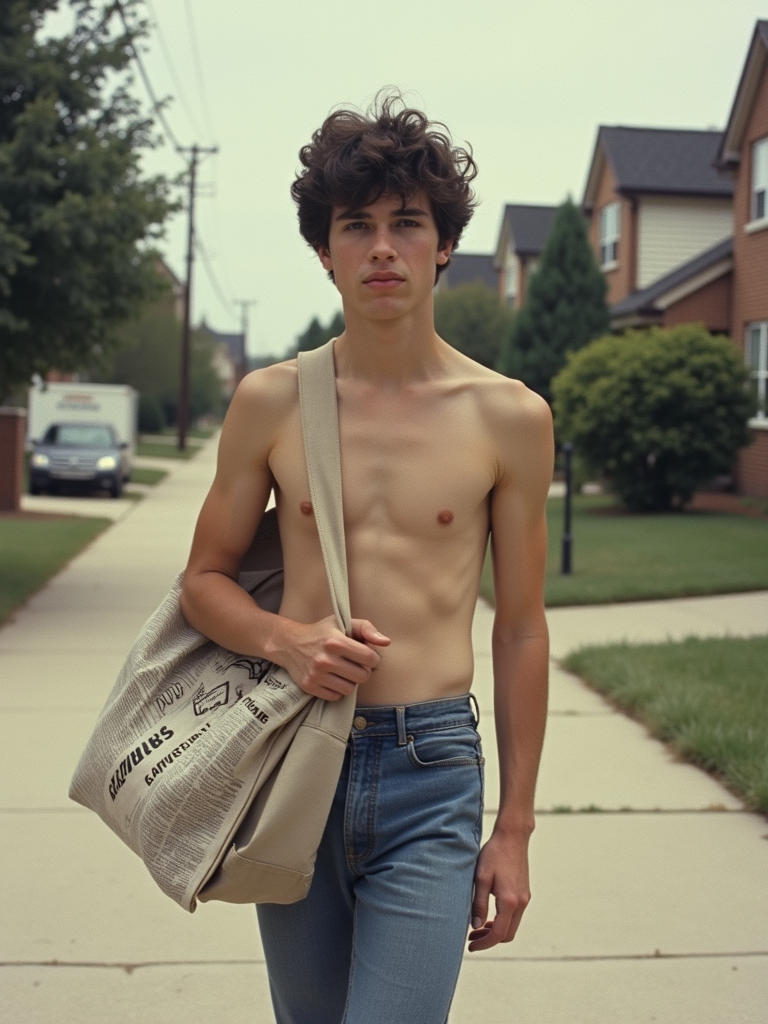 A Teen Newspaper Boy in 1980s Suburb