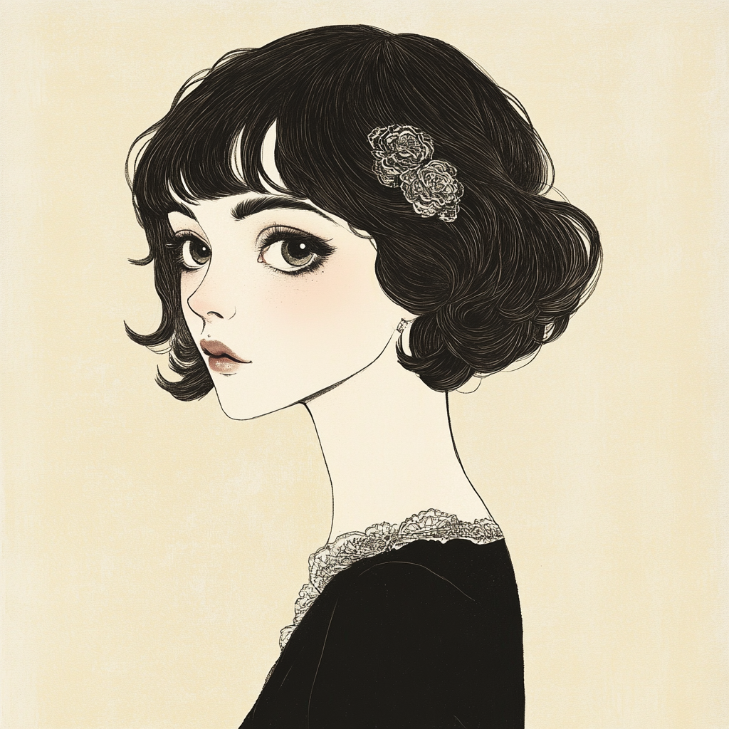 A Timeless Beauty: Edward Gorey Inspired Woman Portrait