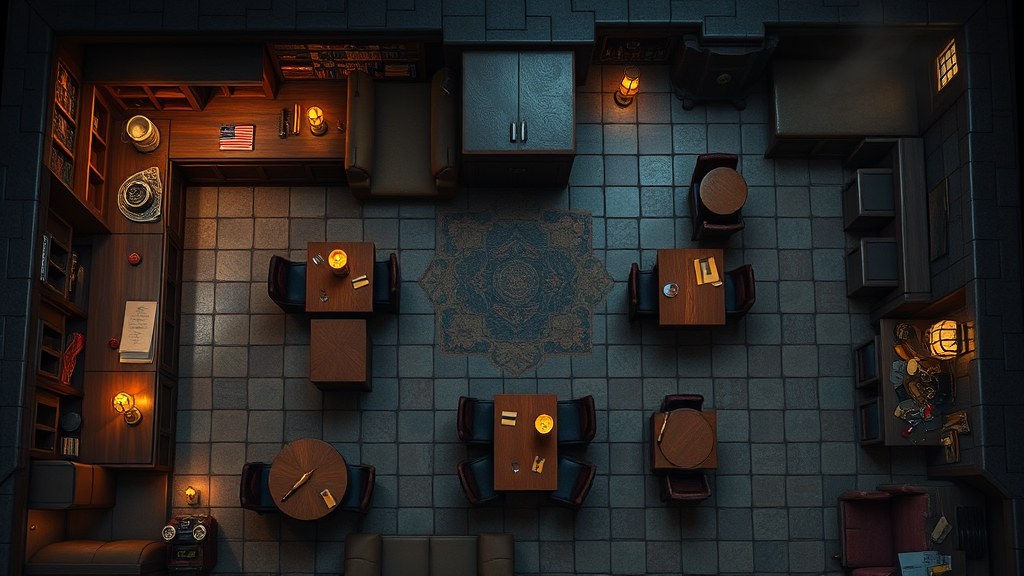 A Top-Down View of a Cozy Modern Pub