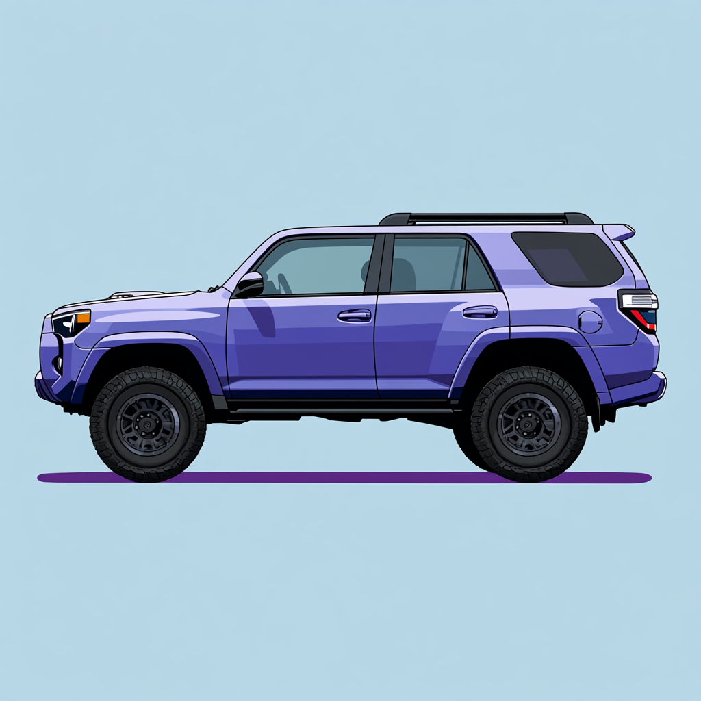 A Toyota 4Runner in blue and purple.