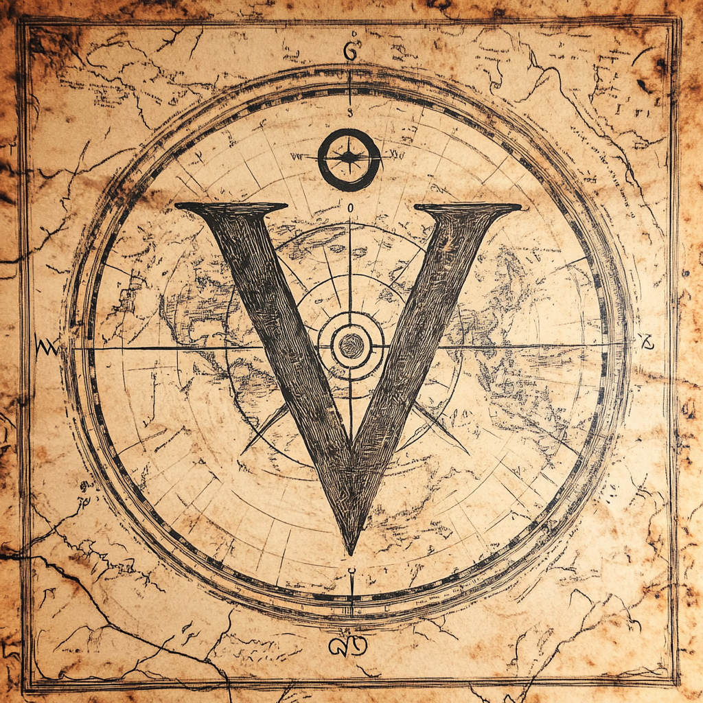 A V and O surrounded by earth map.