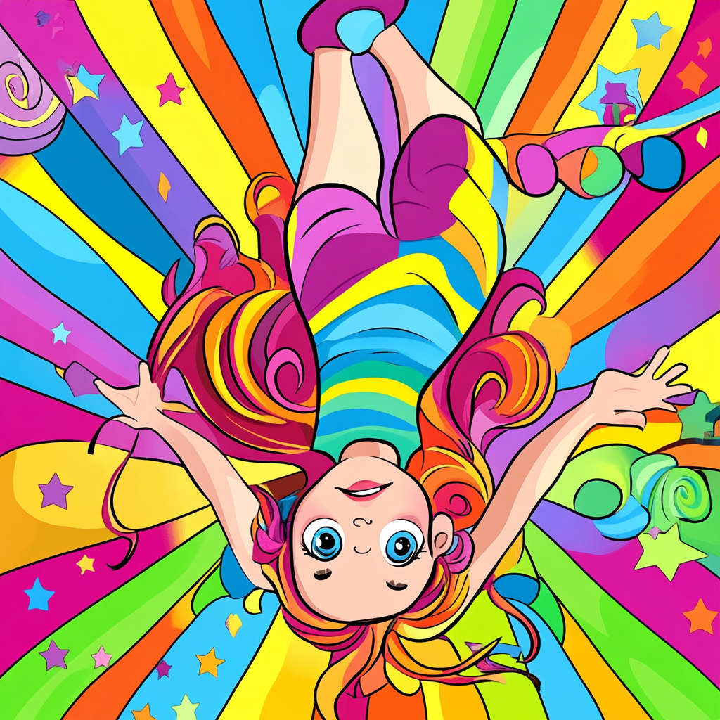 A Vibrant Cartoonish Gymnastics Coloring Book Cover