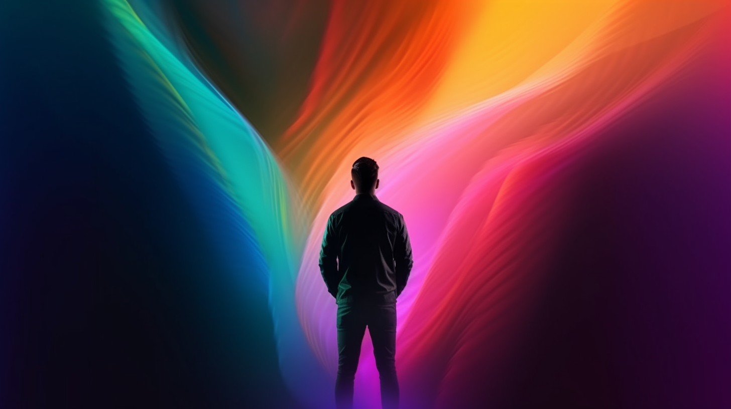 A Vibrant Man with Power in Abstract Background