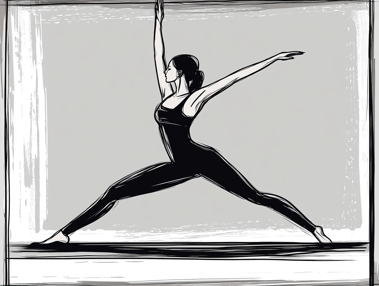 A Vibrant Woman Practicing Sport on White Background