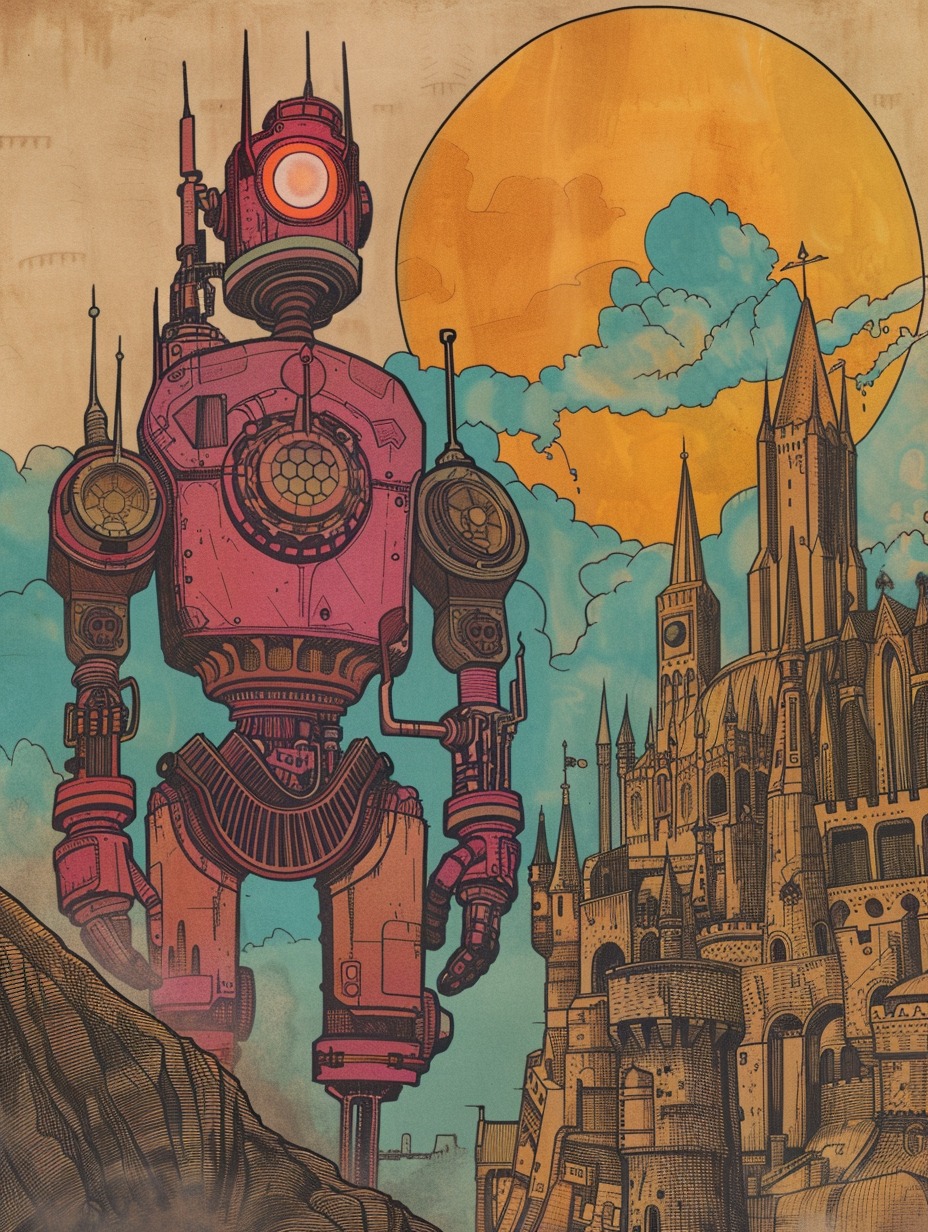 A Vintage Steampunk Guardian Robot Trading Card