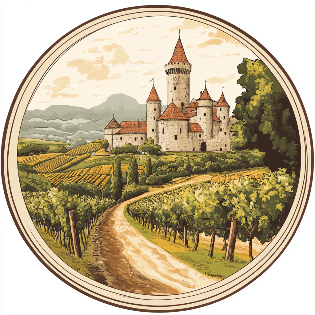 A Vintage Vineyard Cognac Label Celebrating Newborn Son