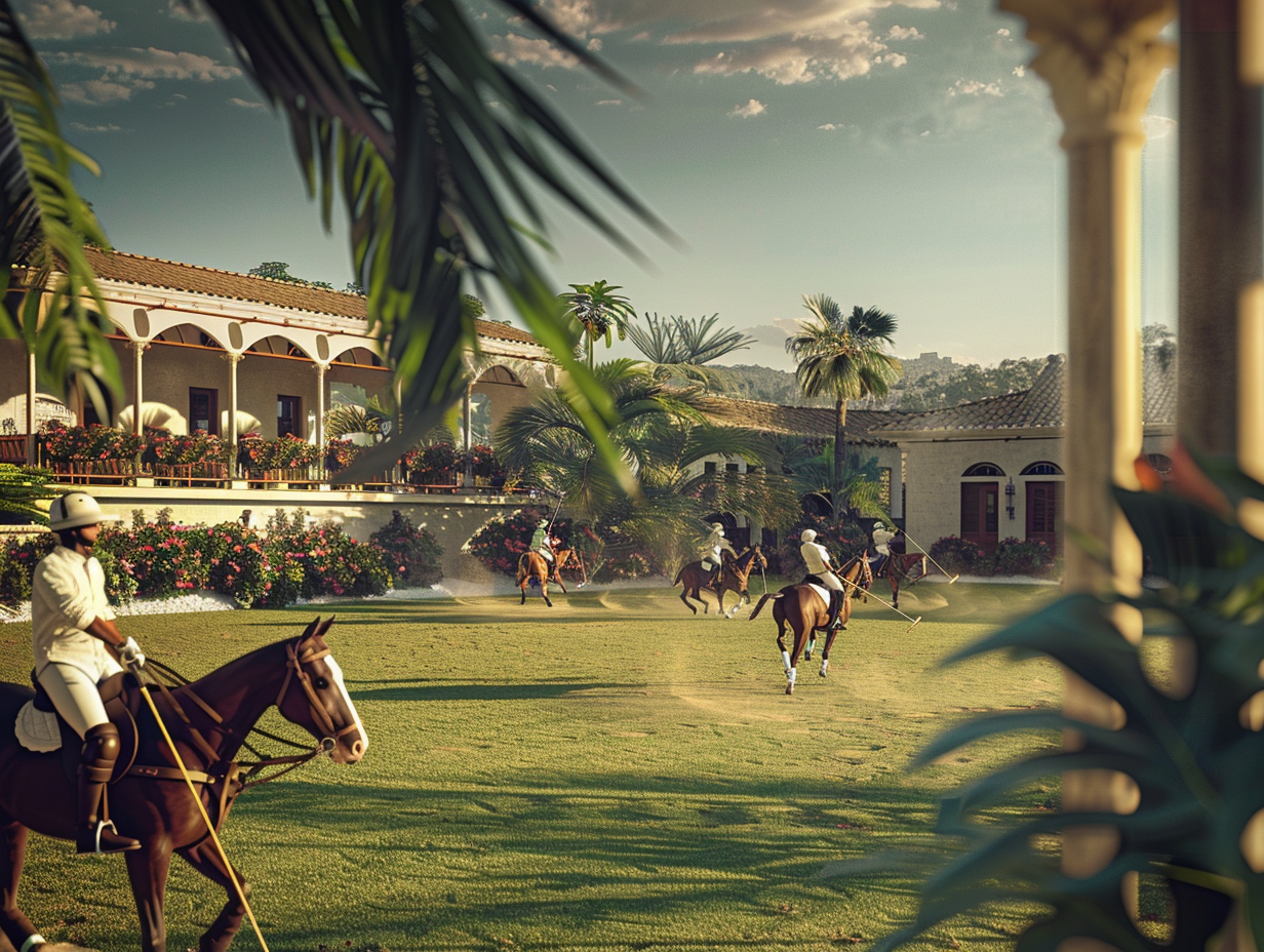 A Vivid Polo Game Image from Balcony