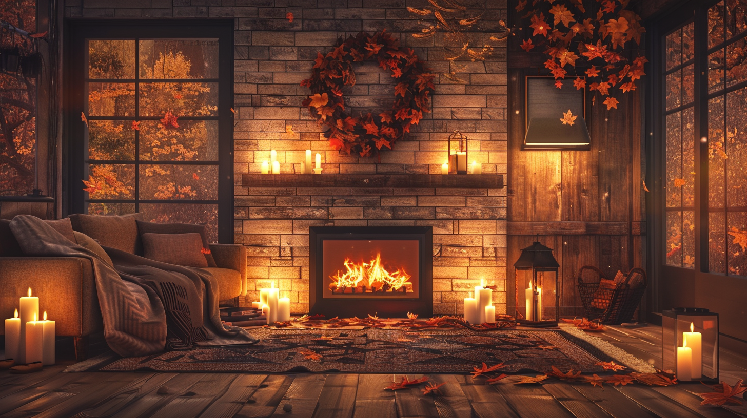 A Warm, Tranquil Autumn Evening in Cozy Interior