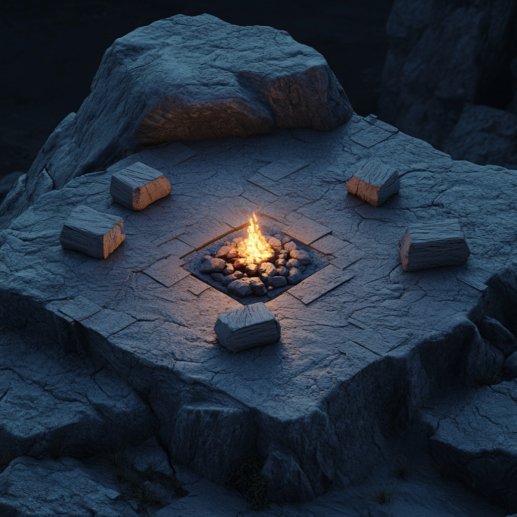 A Warm Campfire on Top of a Mountain