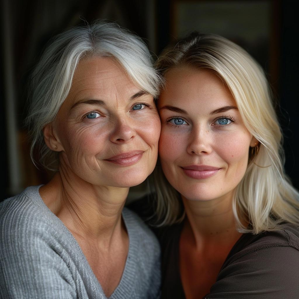 A Warm Nordic Mother-Daughter Portrait in Cozy Setting