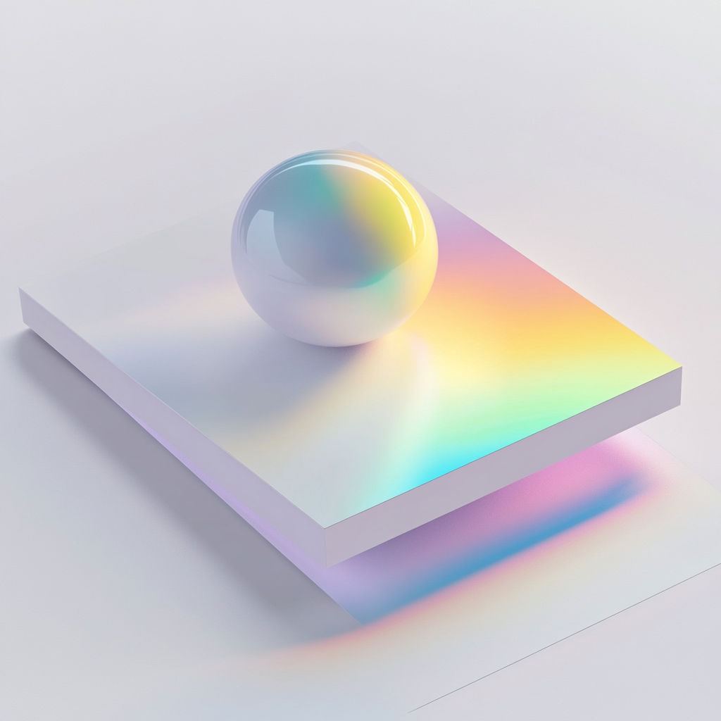 A White Business Card with Gradient Ball Logo