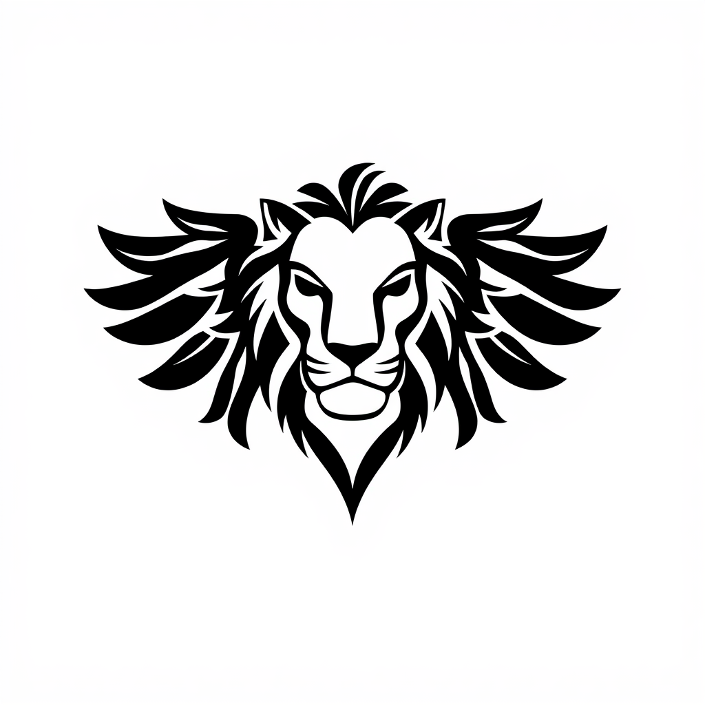 A Winged Lion Logo on White Background