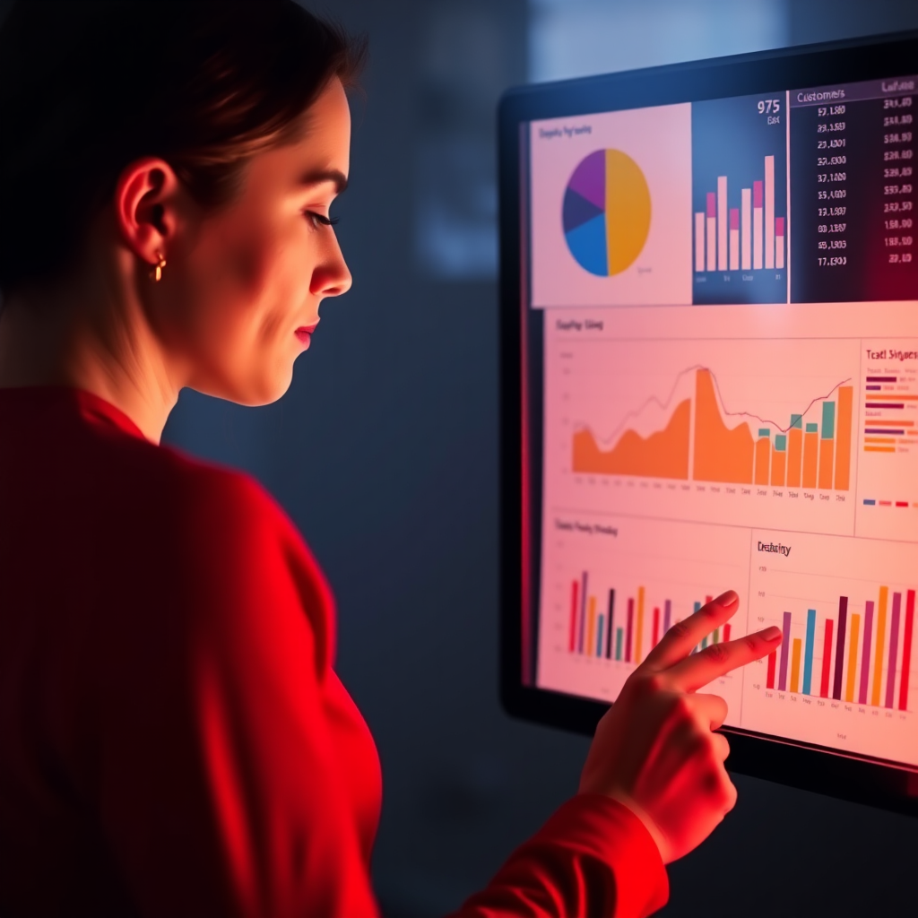 A Woman Analyzing Data Charts with Customer Feedback