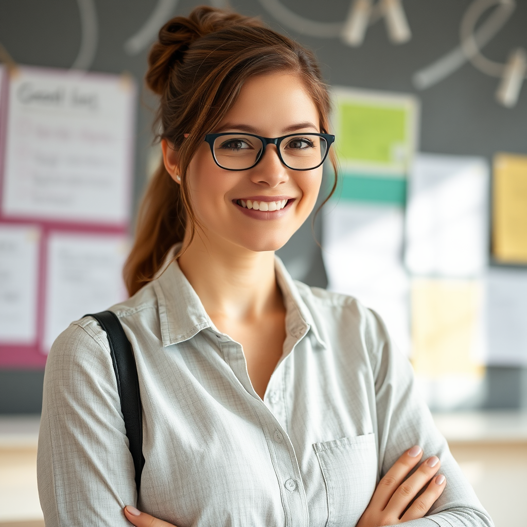 A Woman English Teacher in a Classroom