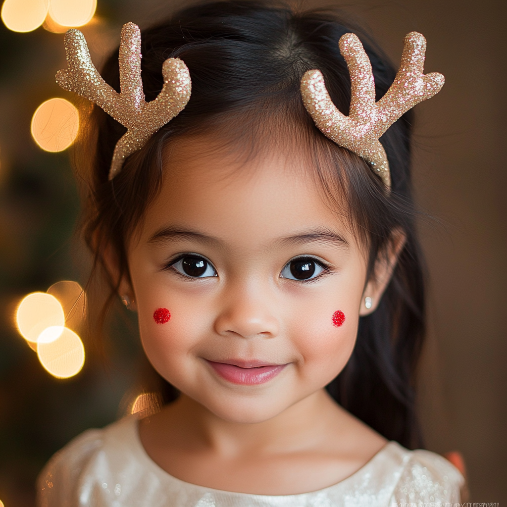 A Young Girl's Cute Holiday Portrait