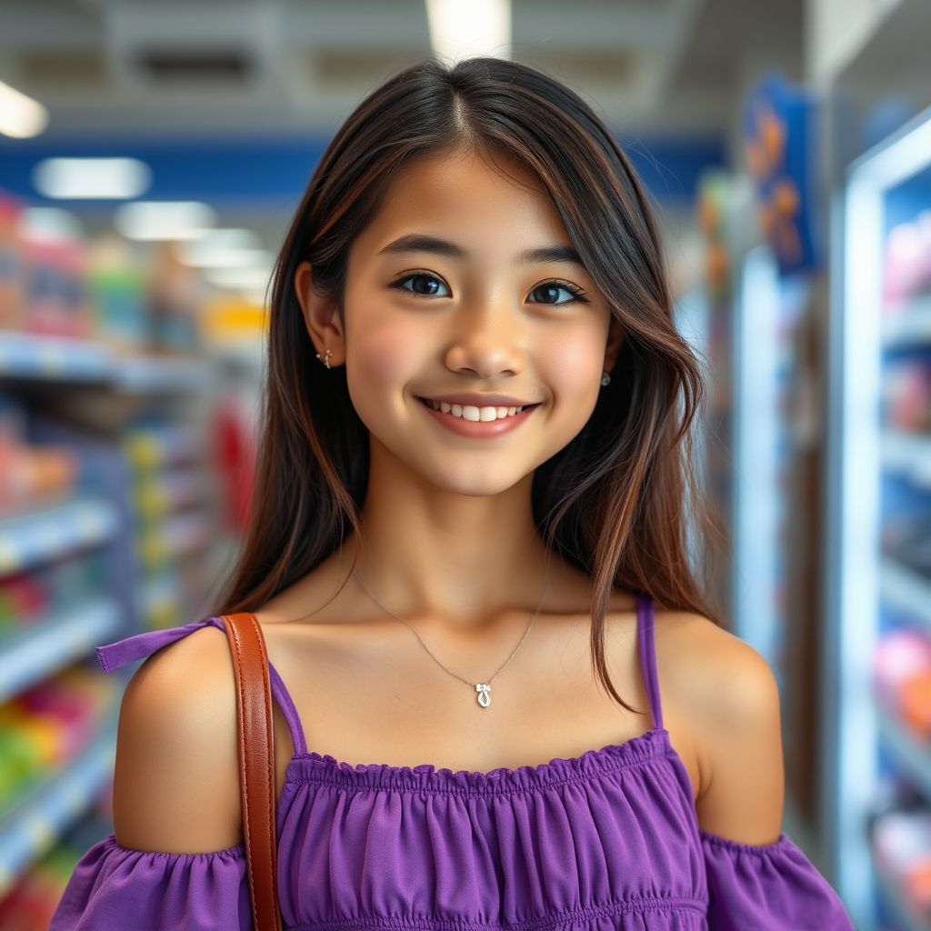 A Young Girl Shopping for Clothes at Walmart