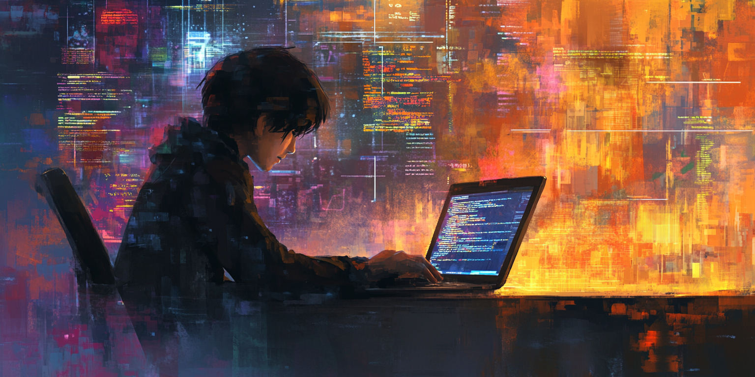 A Young Programmer Coding in Modern Workspace