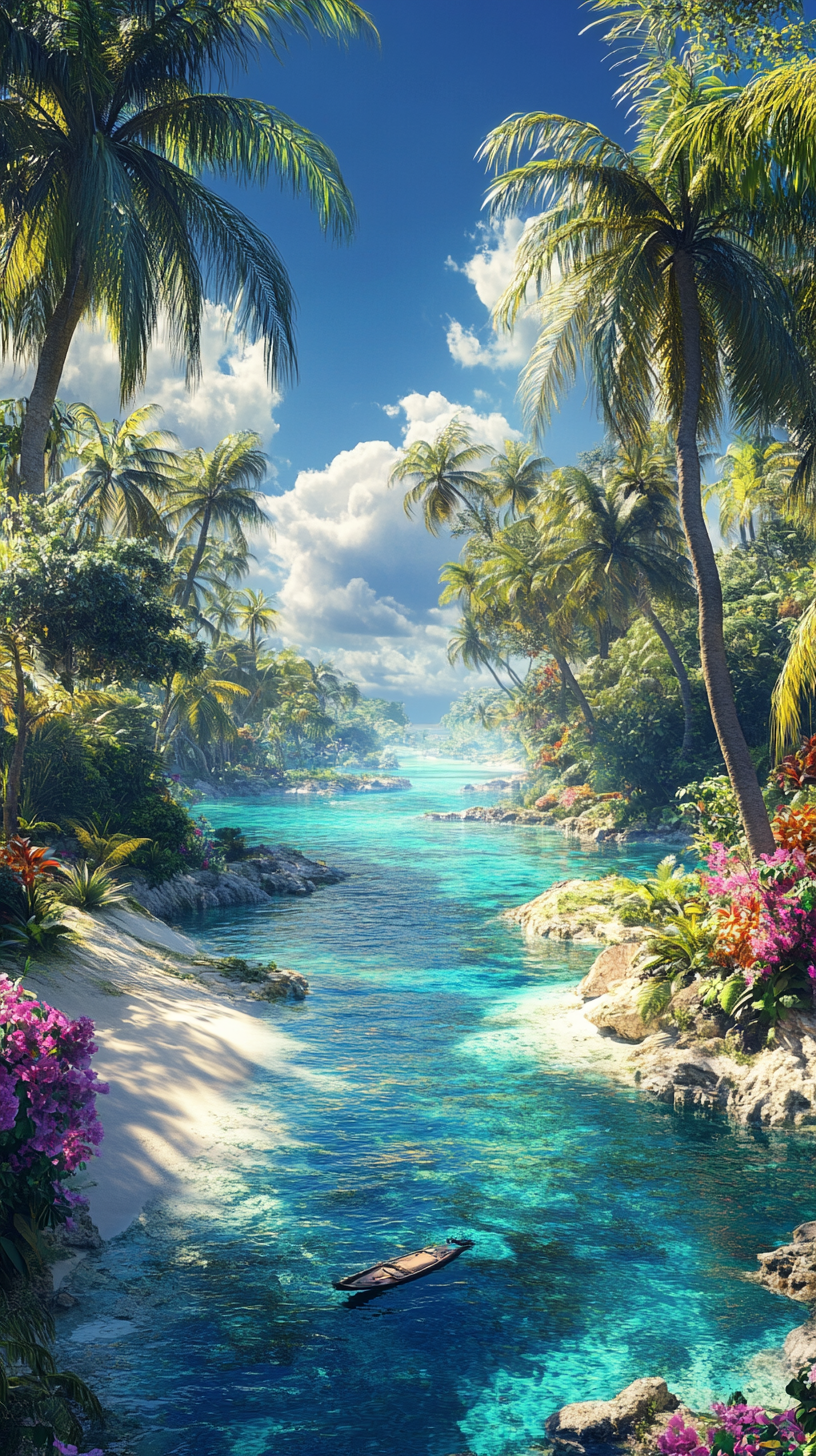 A beautiful island oasis in the middle ocean.