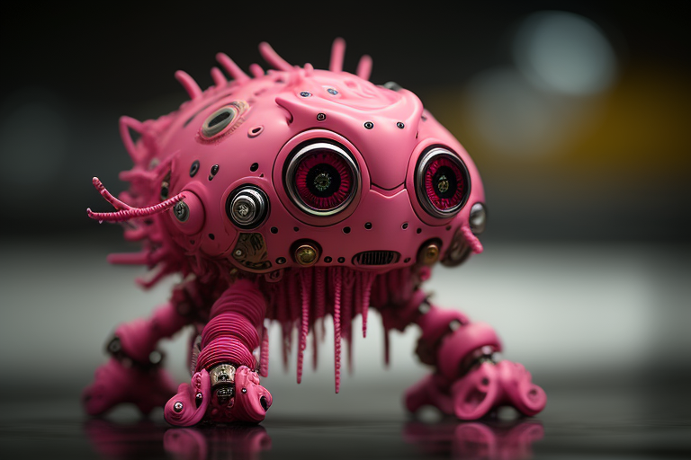 A beautiful pink monster with intricate details