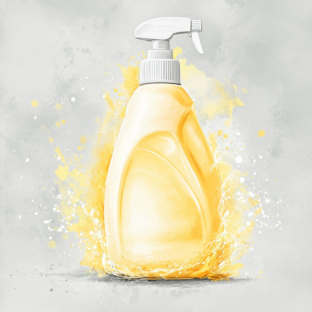 A beautiful watercolor illustration of yellow and white cleaning.