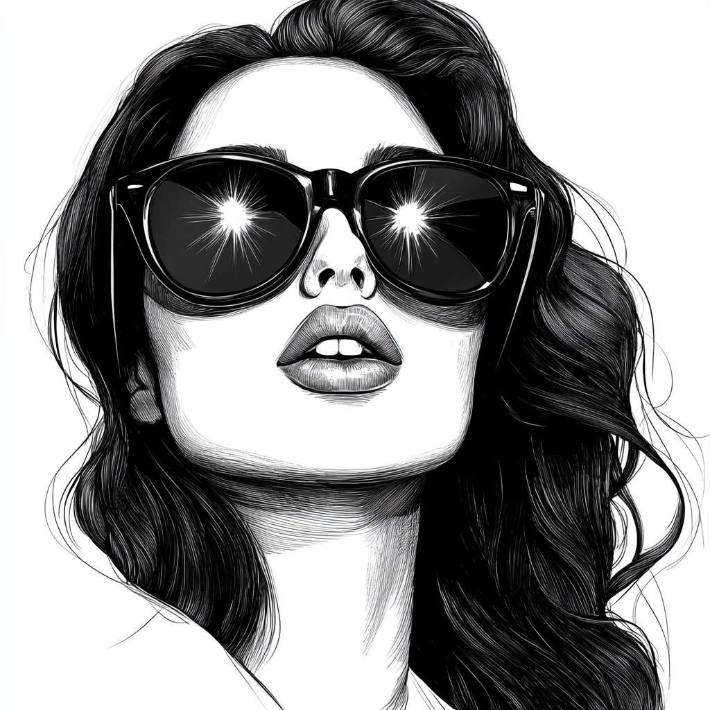 A beautiful woman with curly hair and sunglasses