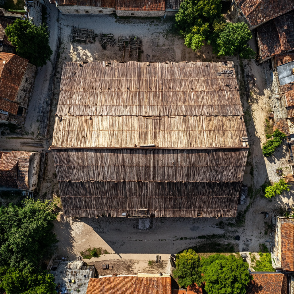 A big medieval granary in a small town