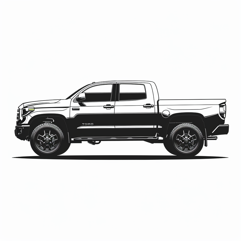 A black Toyota Tundra logo on white background