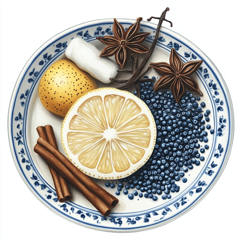 A bowl of sprinkles, cracker, lemon, vanilla, licorice