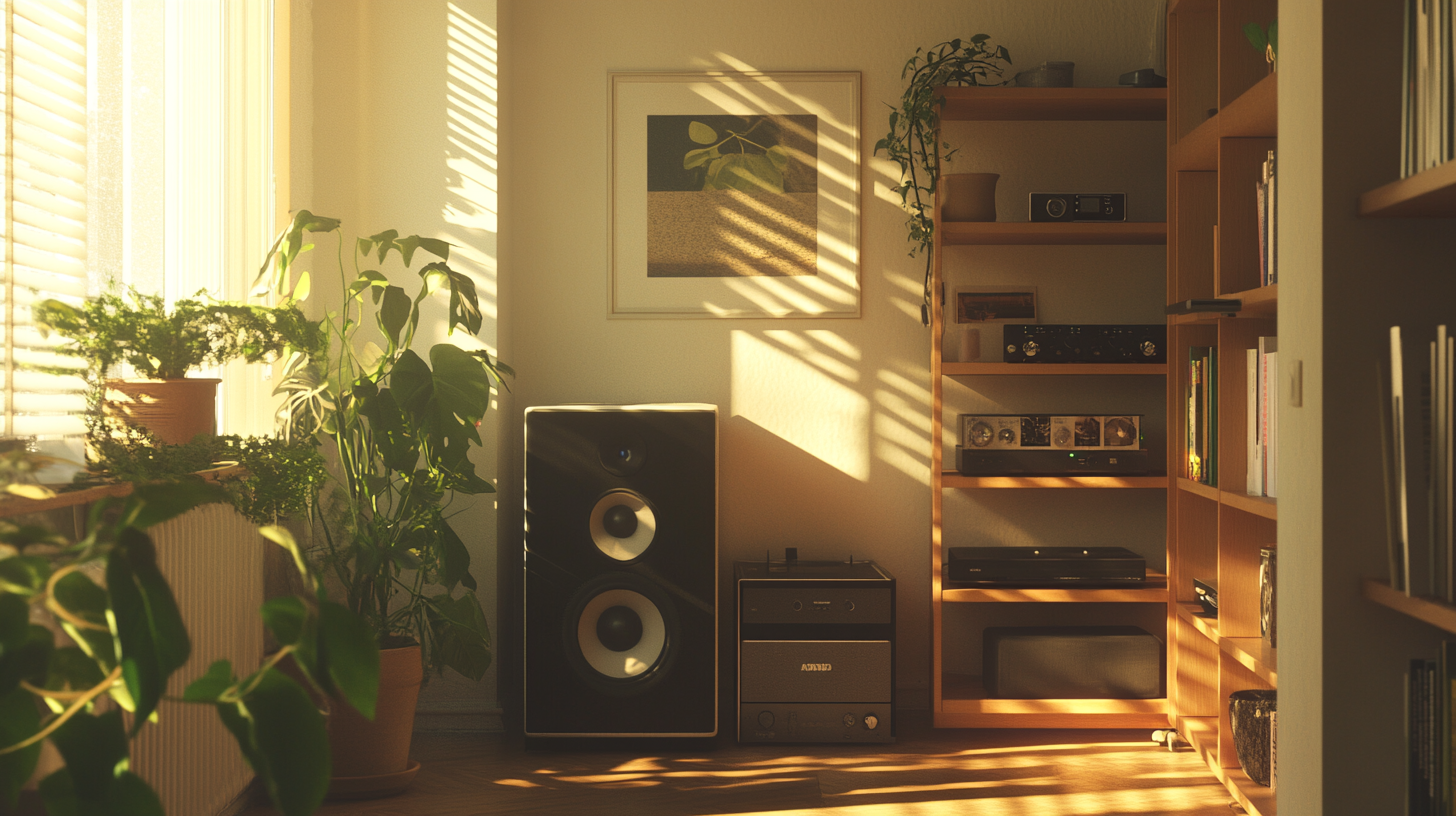 A bright room in a small apartment with plants.