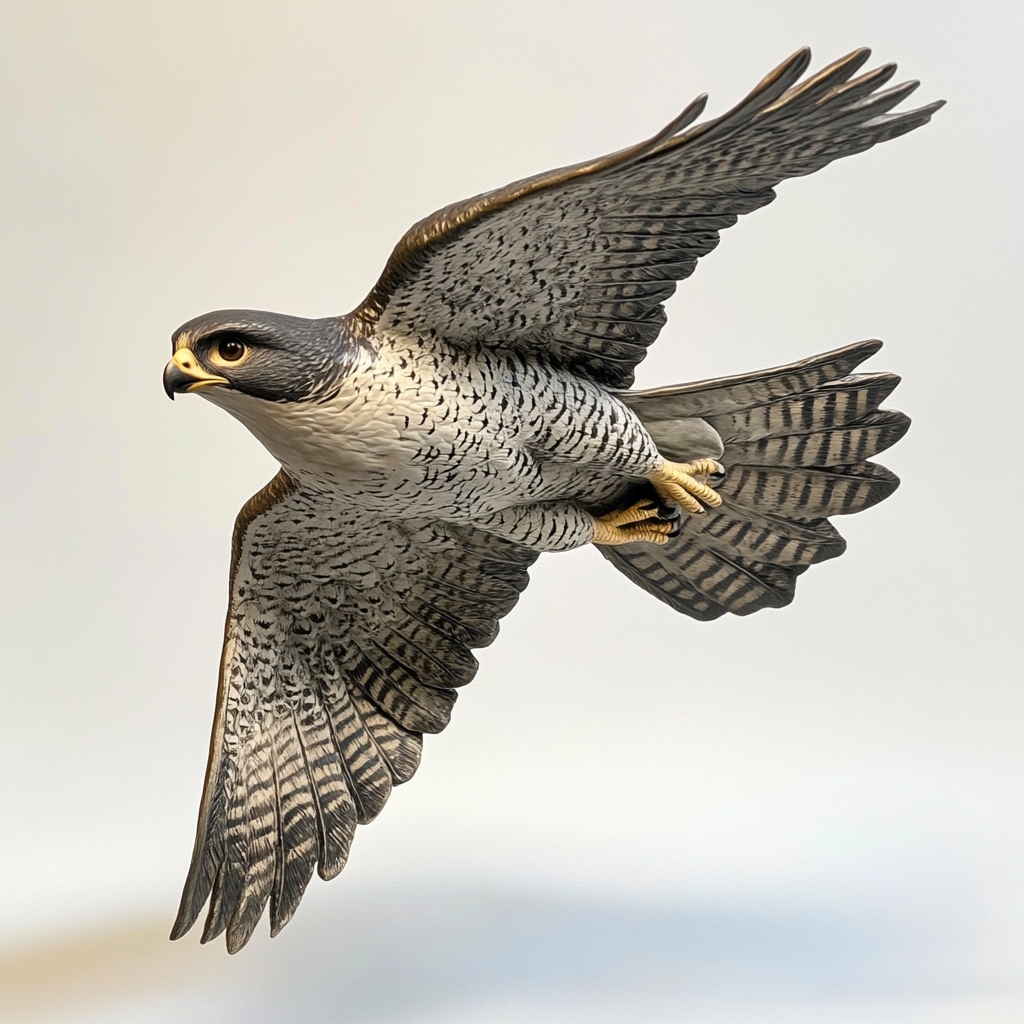 Falcon on white background