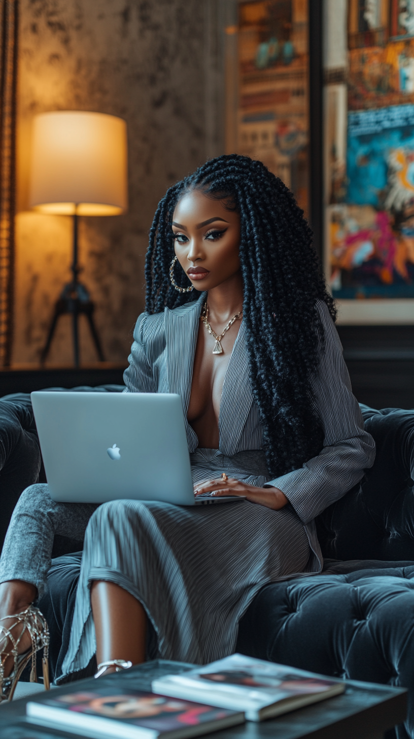 A business person working at stylish, cozy office