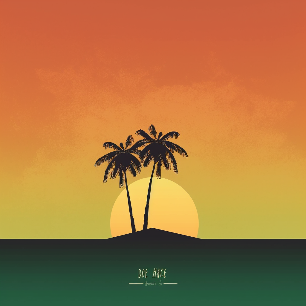 A calm album cover with a palm tree