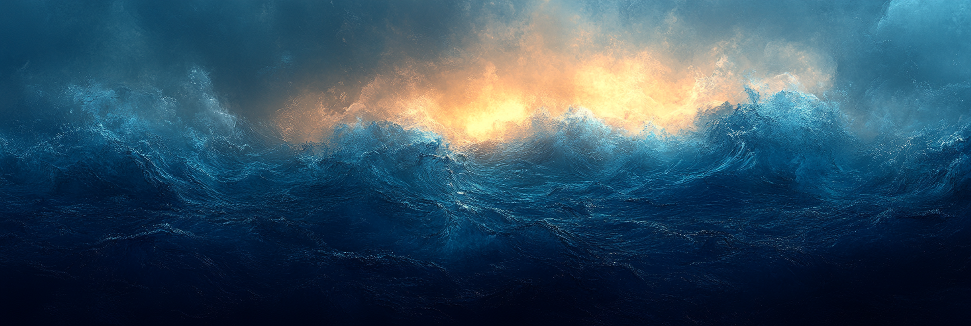 A calming ocean-inspired blue gradient background.