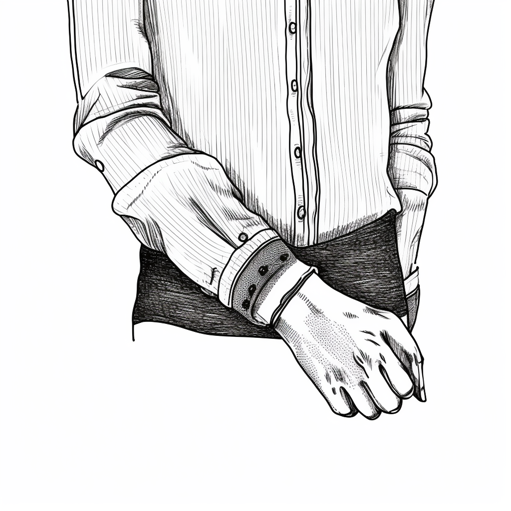 A classy hand-drawn vintage-style illustration of shirt cuffs.