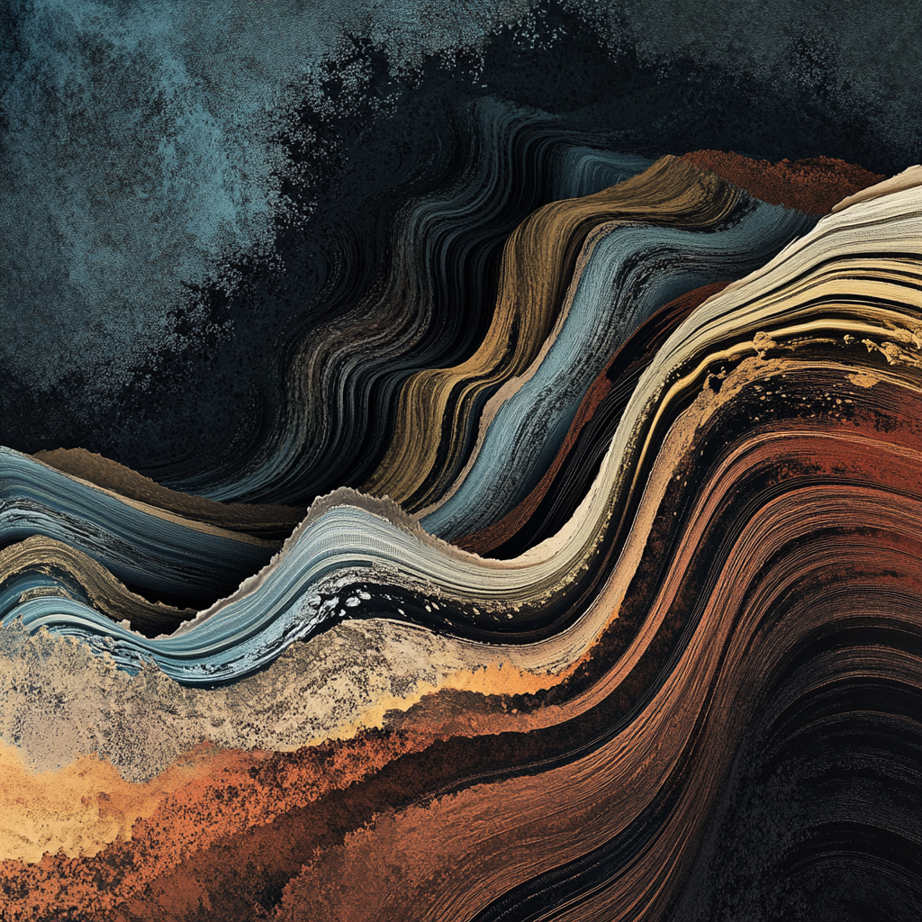 A colorful, detailed sound wave in rough texture