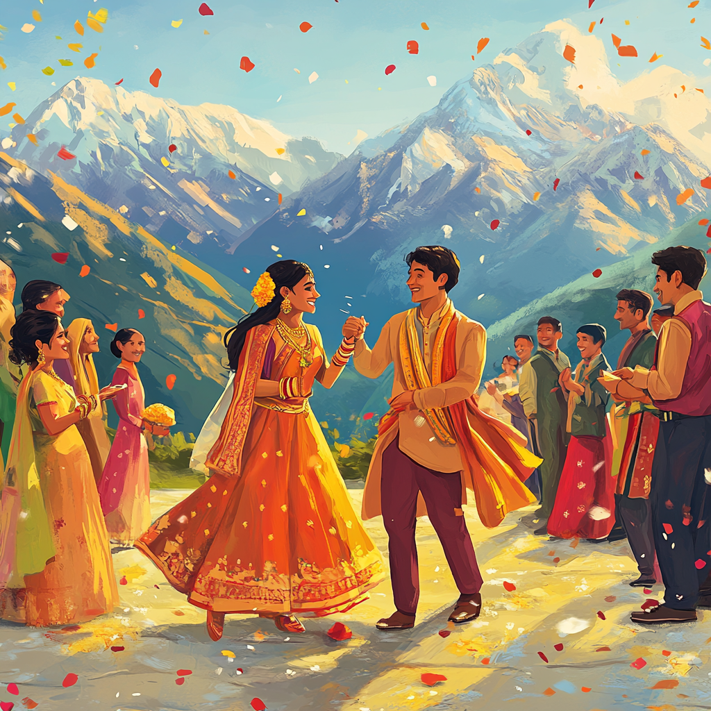 A colorful Himachali wedding in the mountains