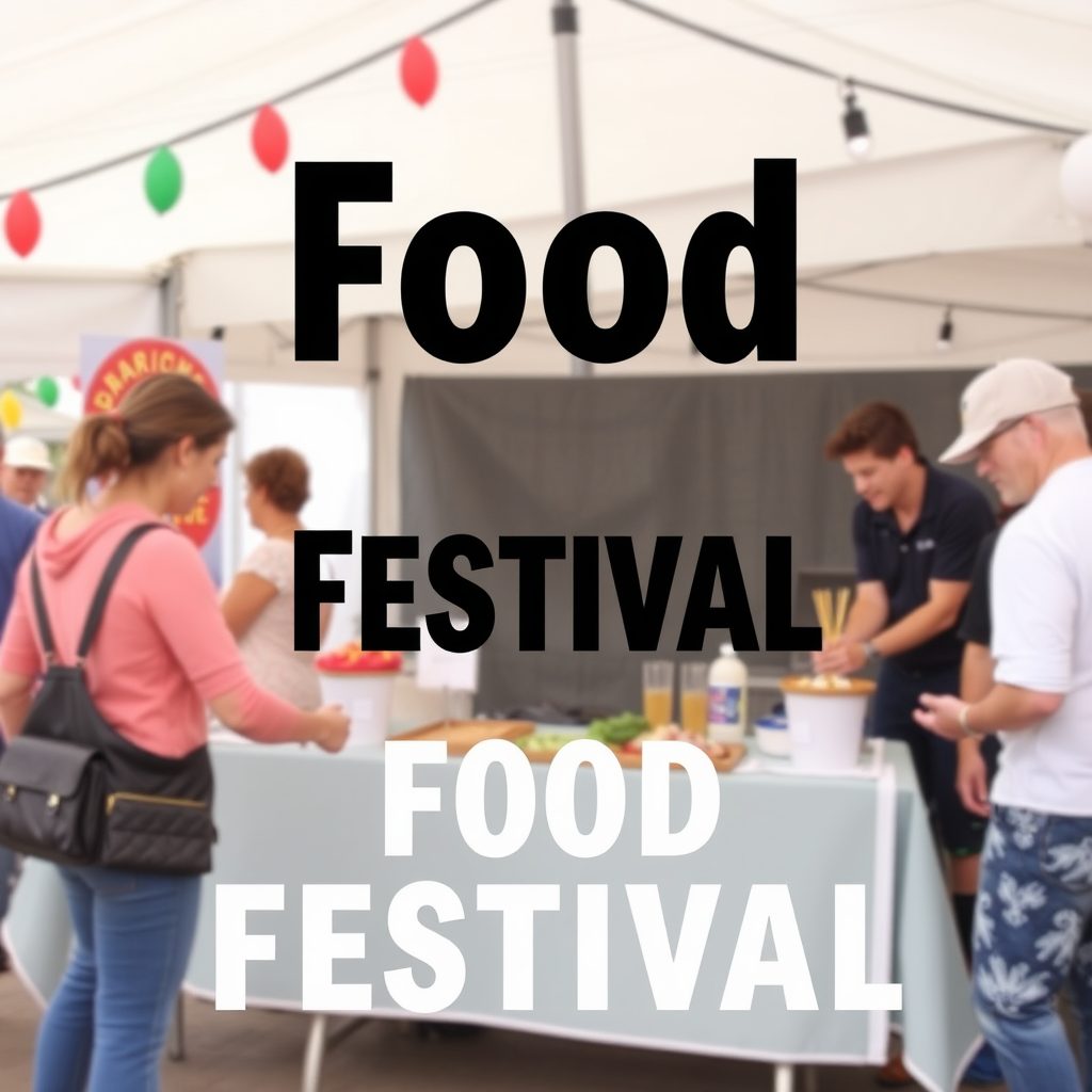 A colorful food festival with various tasty dishes.