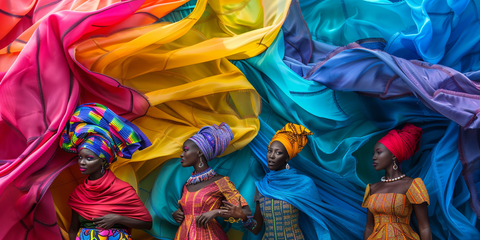 A colorful photo of African people in tradition