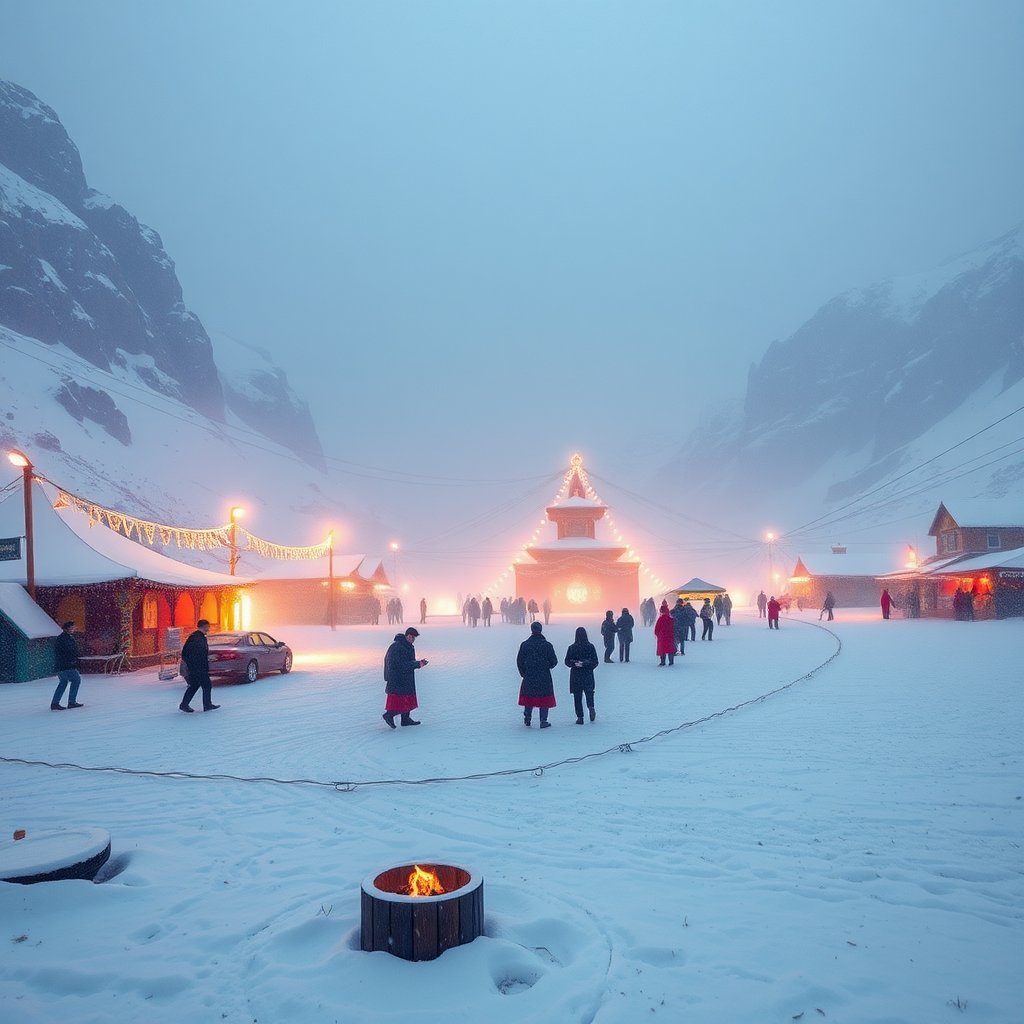 A colorful scene at Druga Festival in Himalayas.