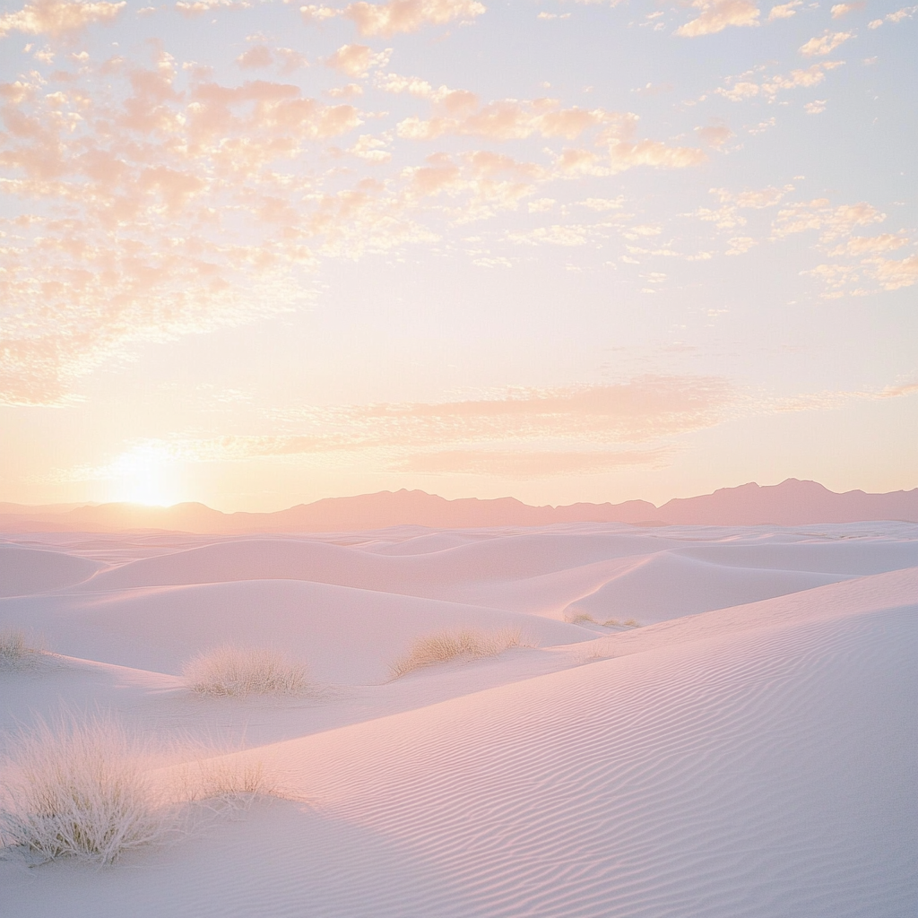 A colorful sunrise in the desert landscape