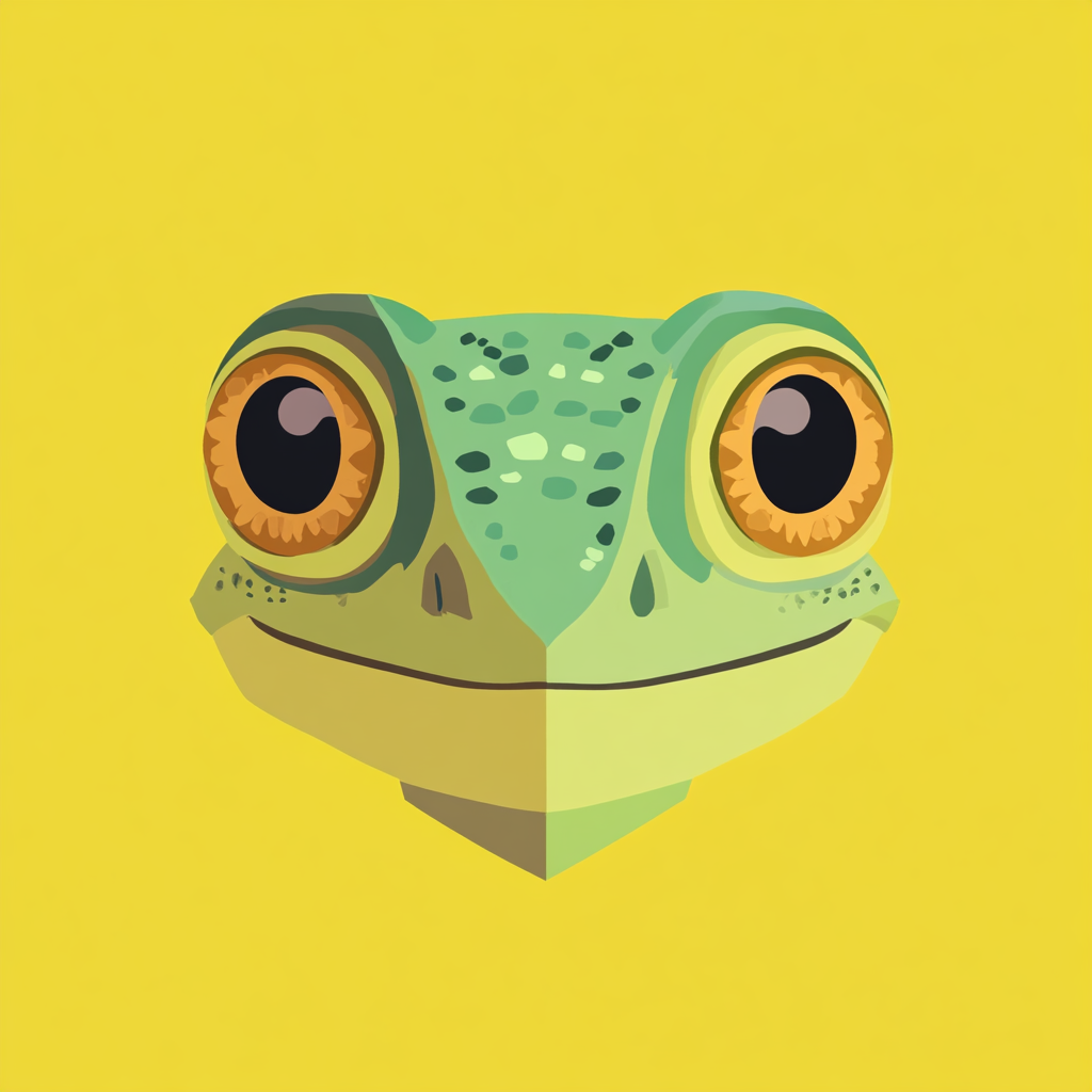 A cute lizard emoji in square shape.