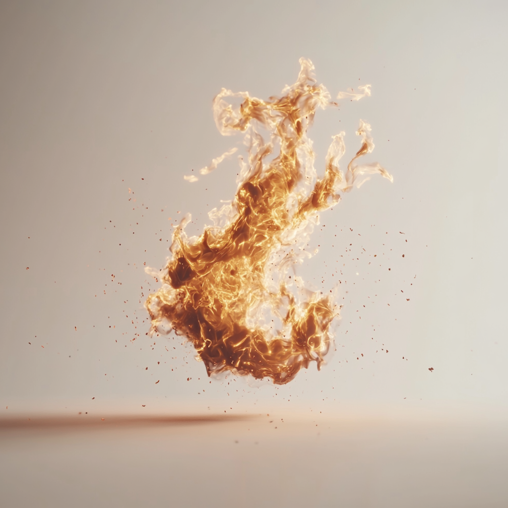 A detailed fiery flame in 8k UHD