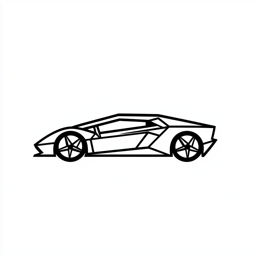 A detailed icon of a sleek Lamborghini car