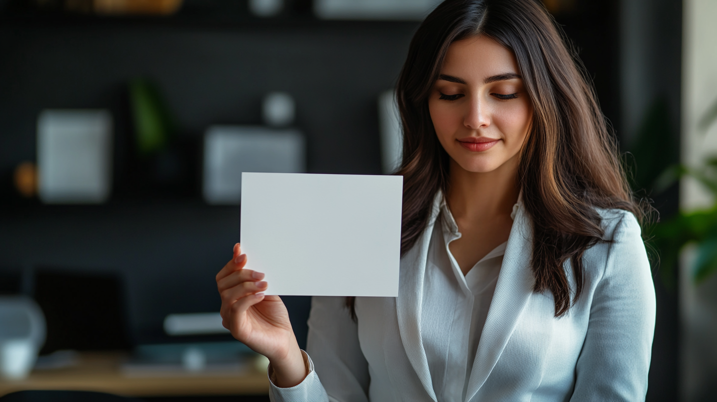 A detailed image of business woman in office.