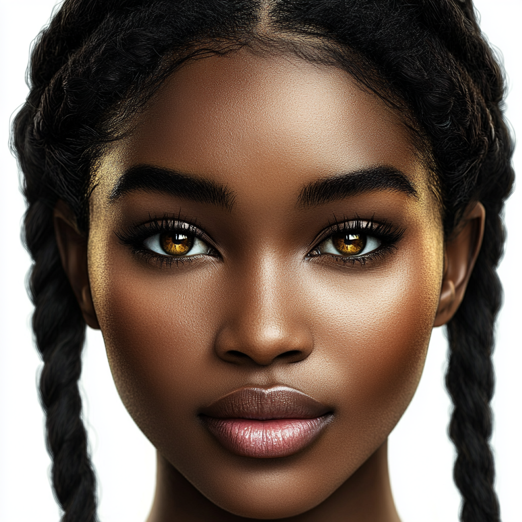 A detailed portrait of a beautiful African model