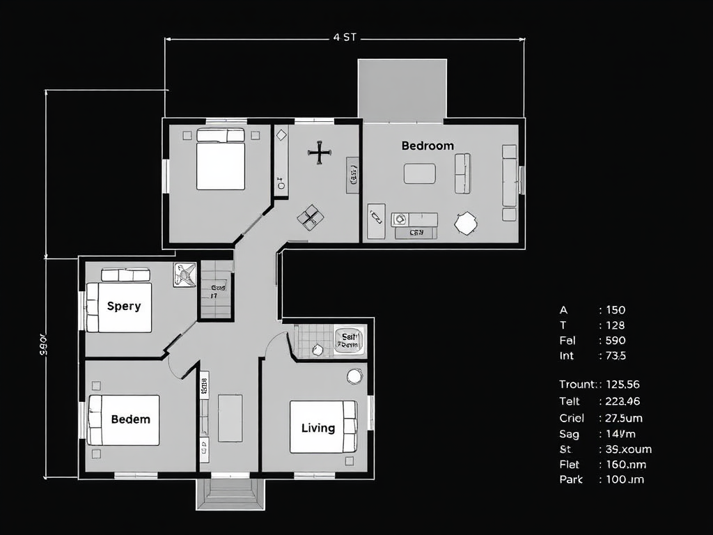 A detailed two-story modern home floor plan.