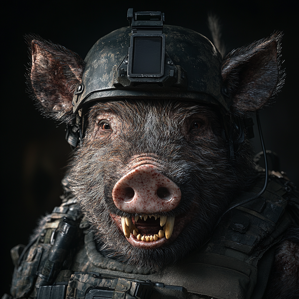 A fierce boar in Call of Duty attire